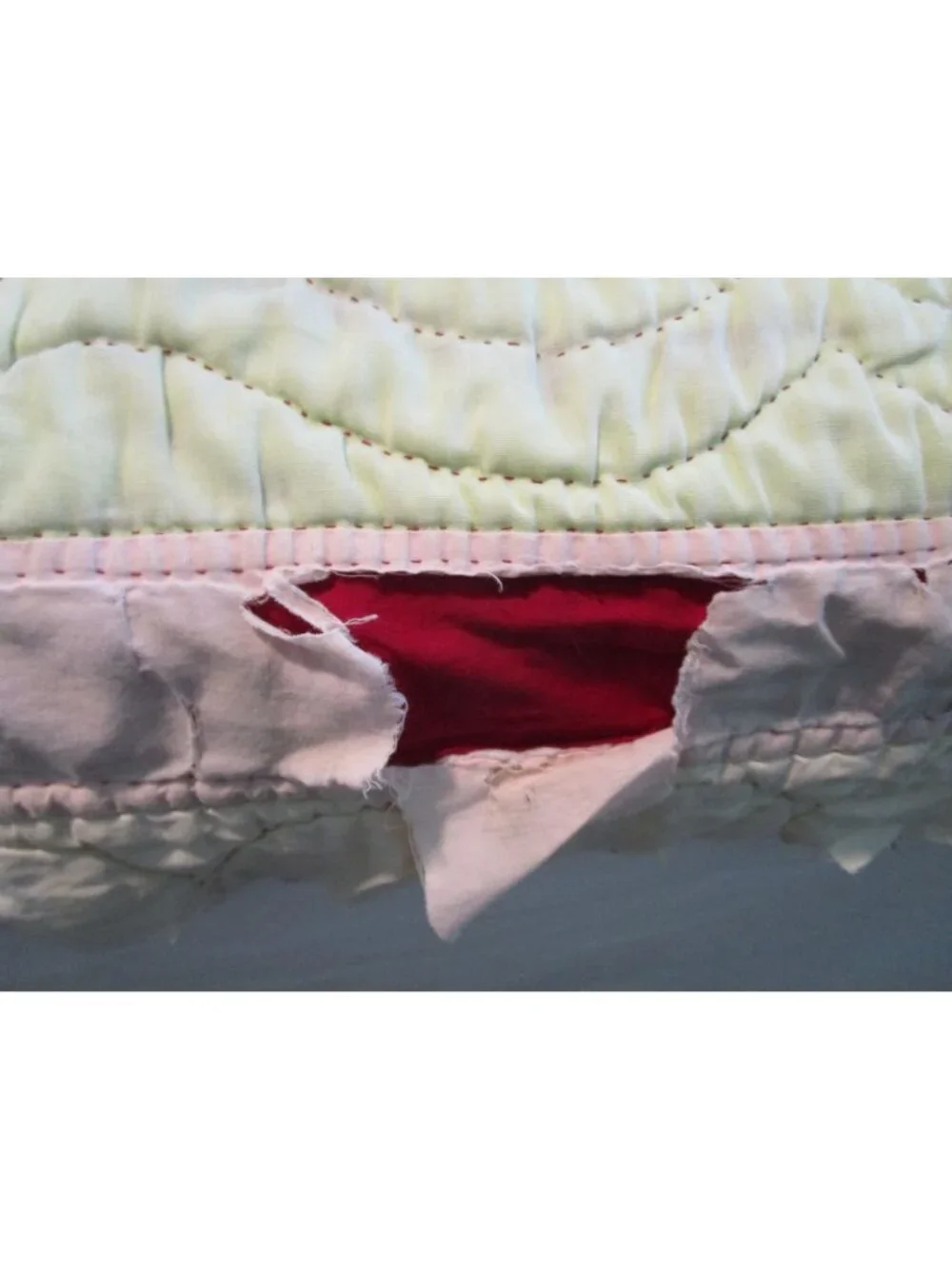 Vintage Wilendur Royal Rose Tablecloth Quilt Torn Damage 81x74 Cutter Quilt